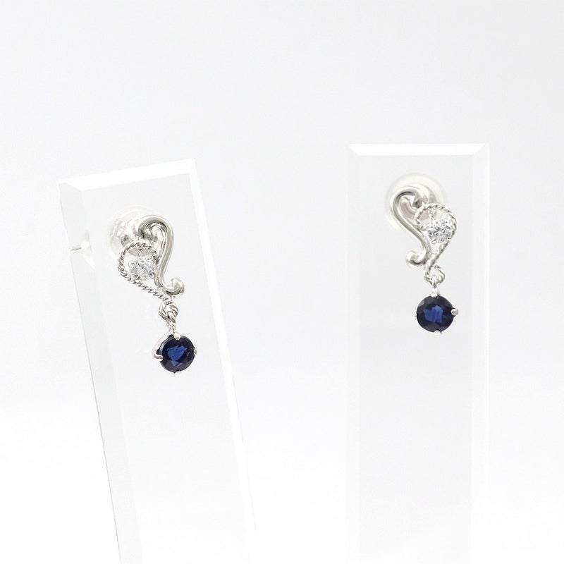 K14WG サファイア ハートピアス 9月の誕生石_12