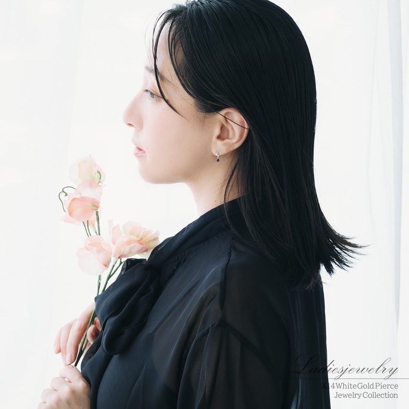 K14WG サファイア ハートピアス 9月の誕生石_13