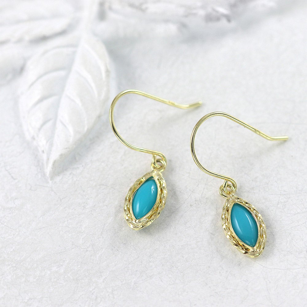 K14YG ターコイズ(トルコ石) フックピアス_02