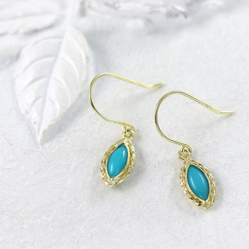 K14YG ターコイズ(トルコ石) フックピアス_02