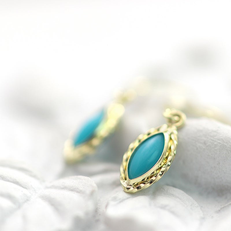 K14YG ターコイズ(トルコ石) フックピアス_03