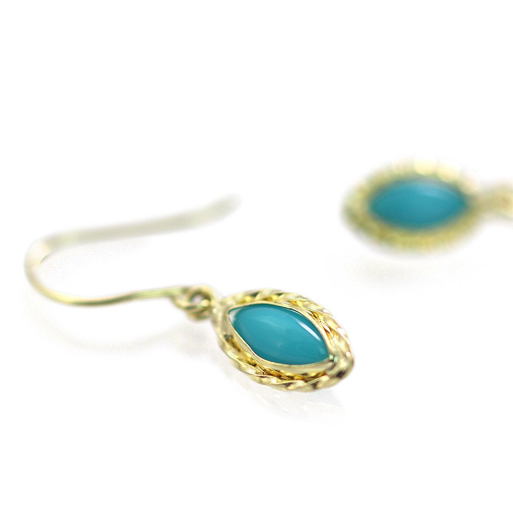 K14YG ターコイズ(トルコ石) フックピアス_04