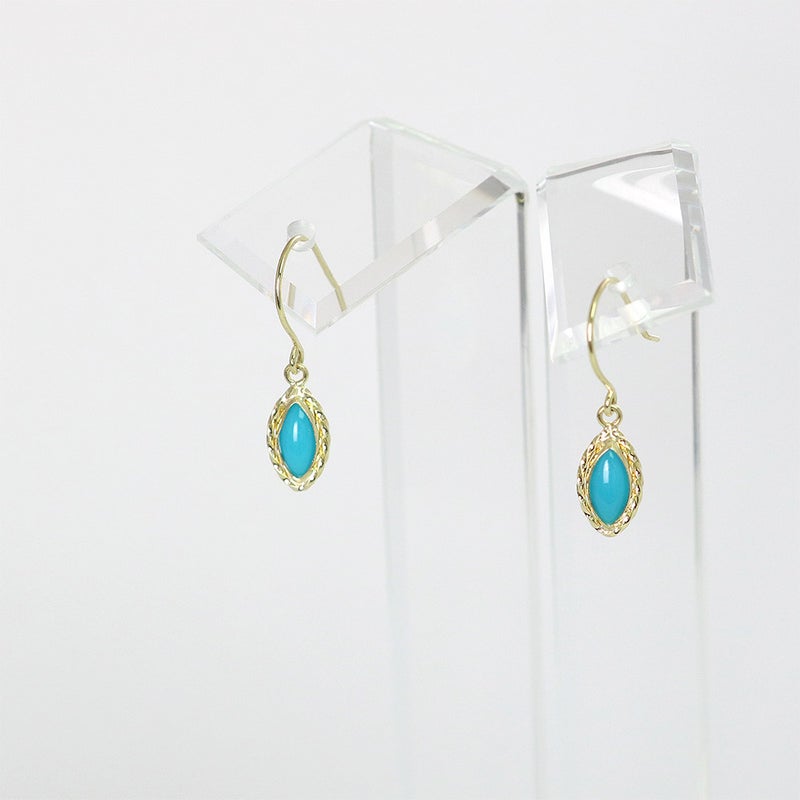 K14YG ターコイズ(トルコ石) フックピアス_09