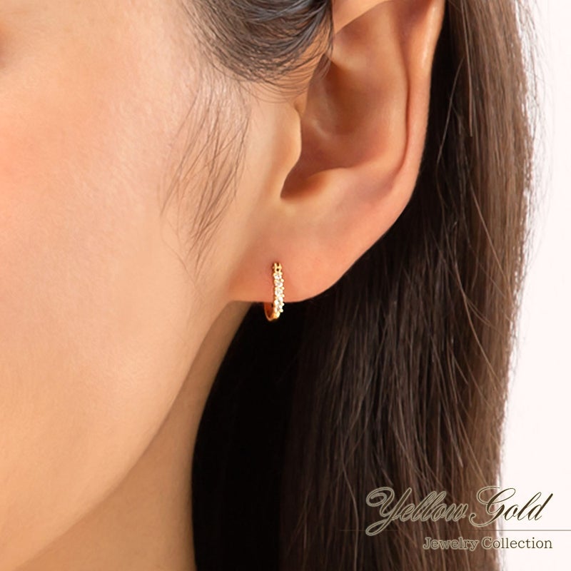 K14YG ダイヤモンド フープピアス_05