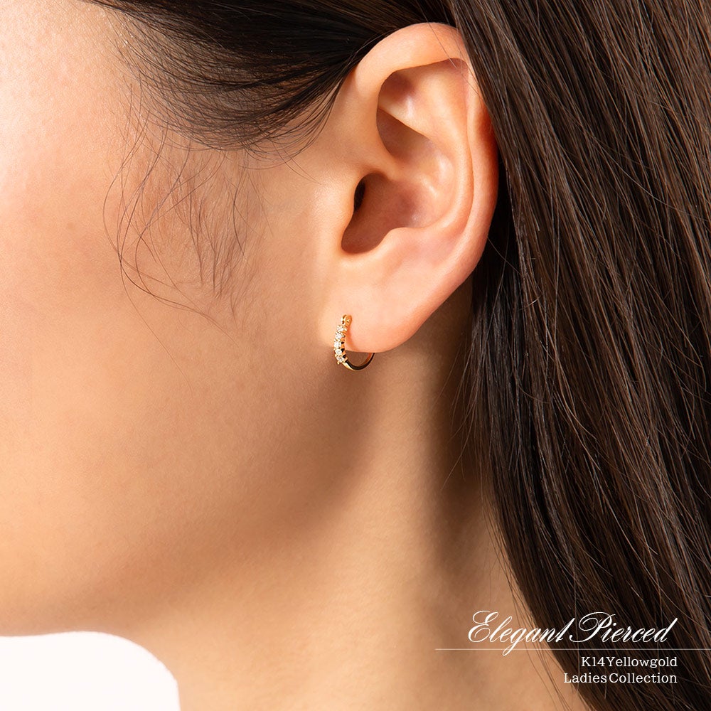K14YG ダイヤモンド フープピアス_11