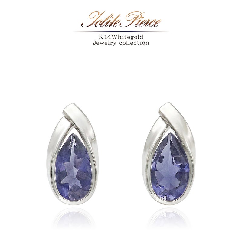 K14WG アイオライト ティアドロップピアス_01