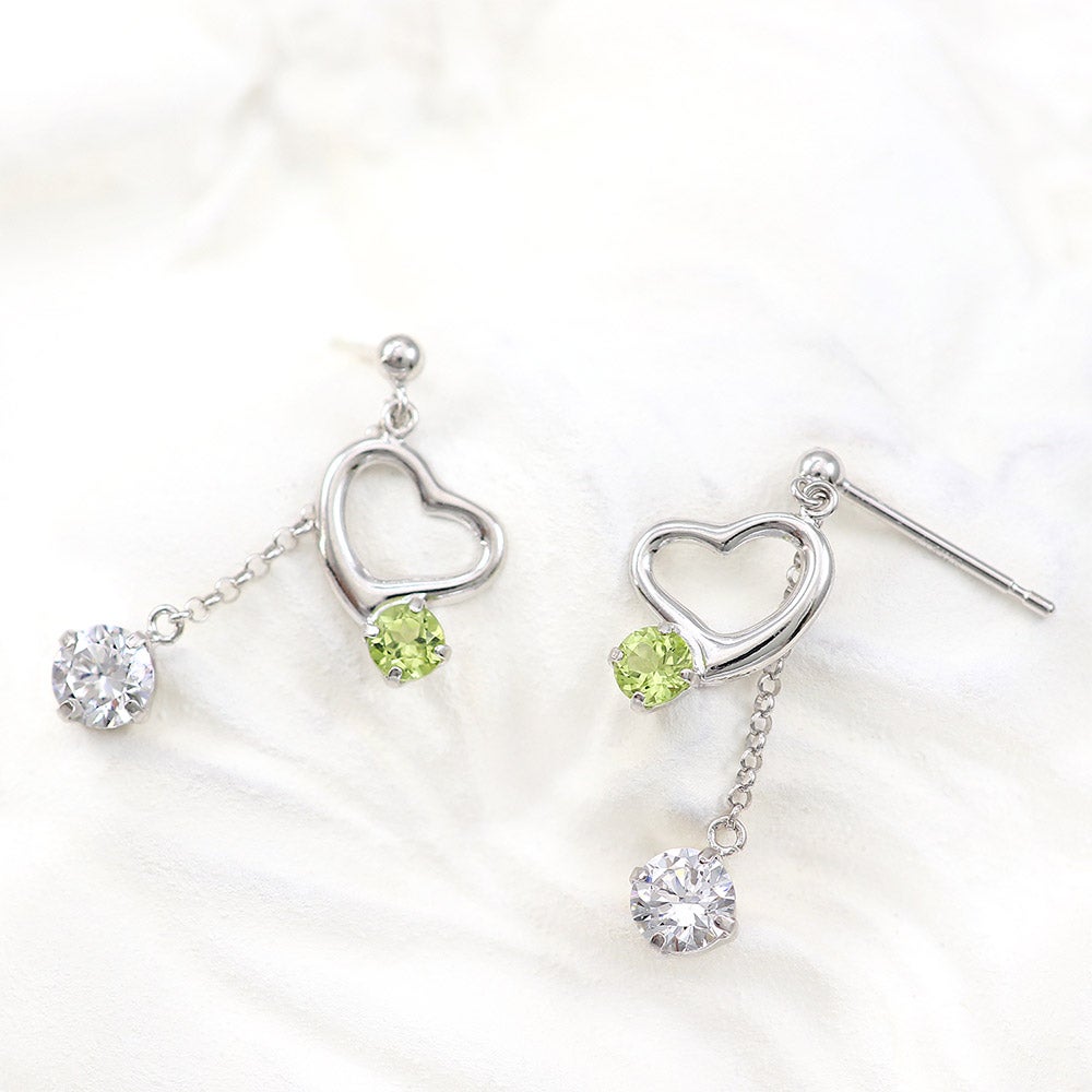 K14WG ペリドット ハートピアス_02