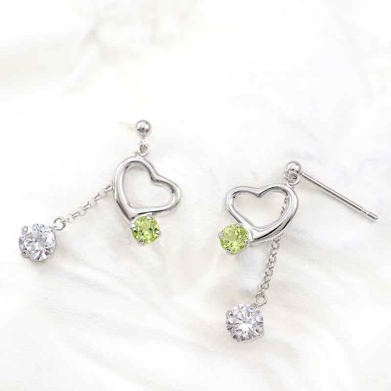 K14WG ペリドット ハートピアス_02