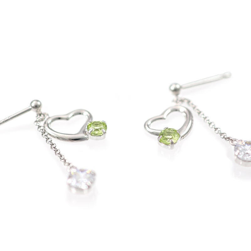 K14WG ペリドット ハートピアス_03