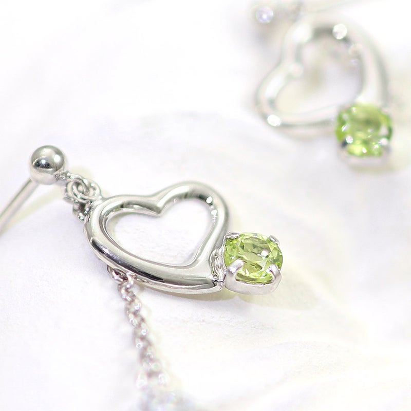 K14WG ペリドット ハートピアス_04