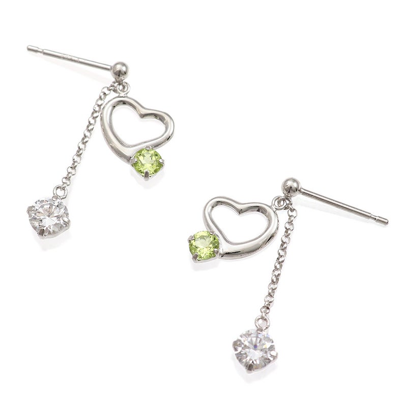 K14WG ペリドット ハートピアス_09