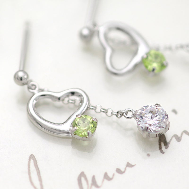 K14WG ペリドット ハートピアス_10