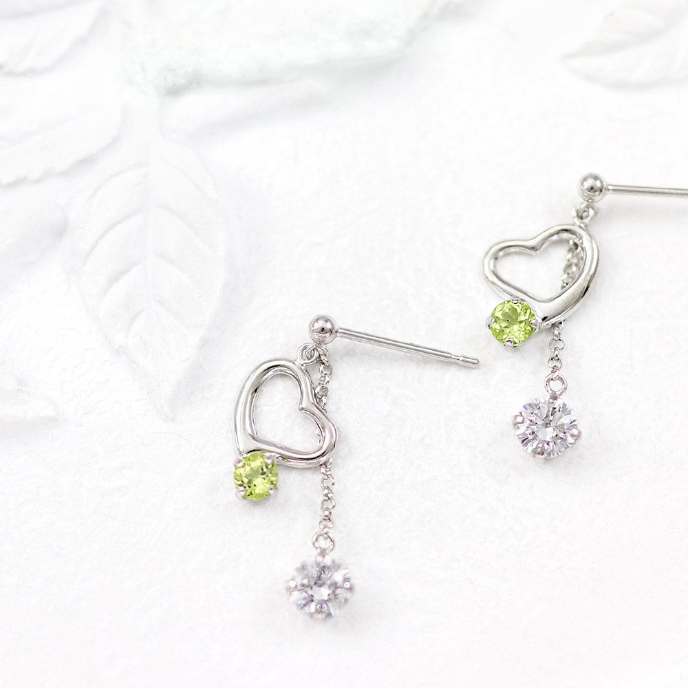 K14WG ペリドット ハートピアス_11