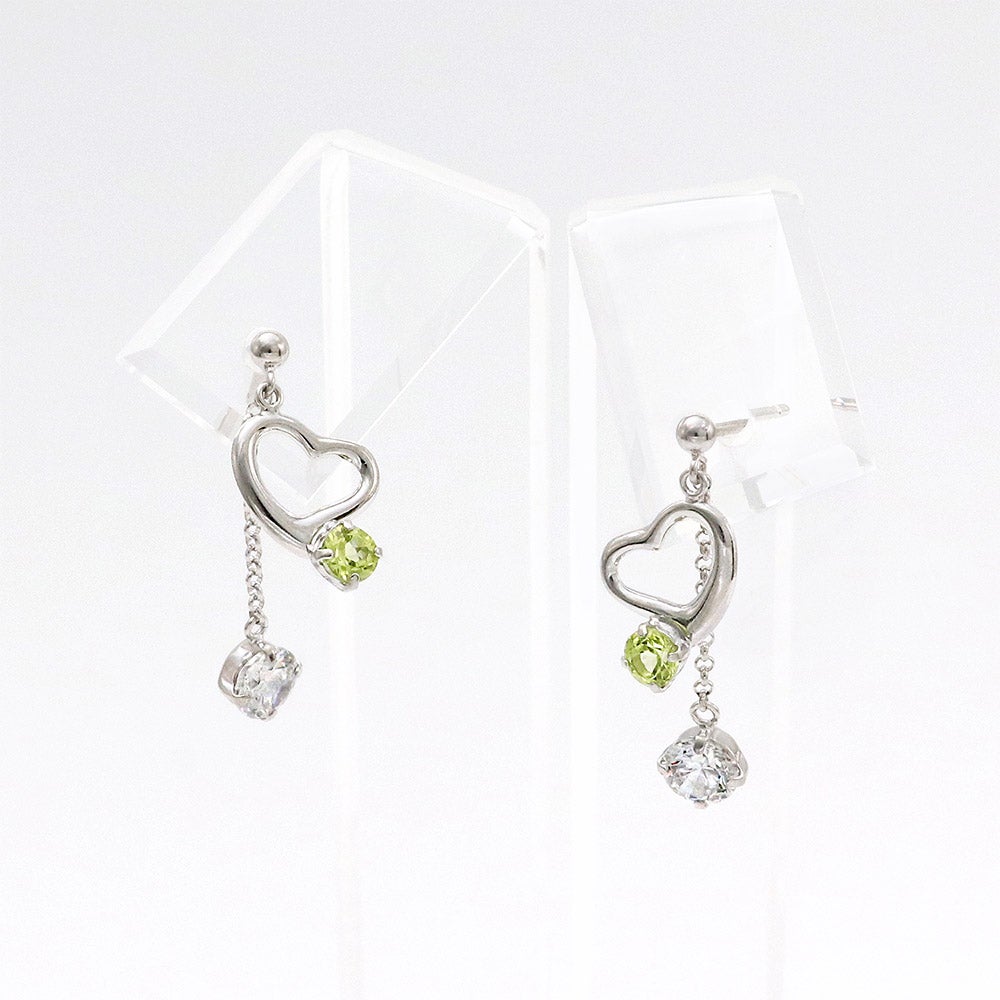 K14WG ペリドット ハートピアス_13