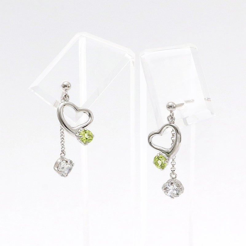 K14WG ペリドット ハートピアス_13