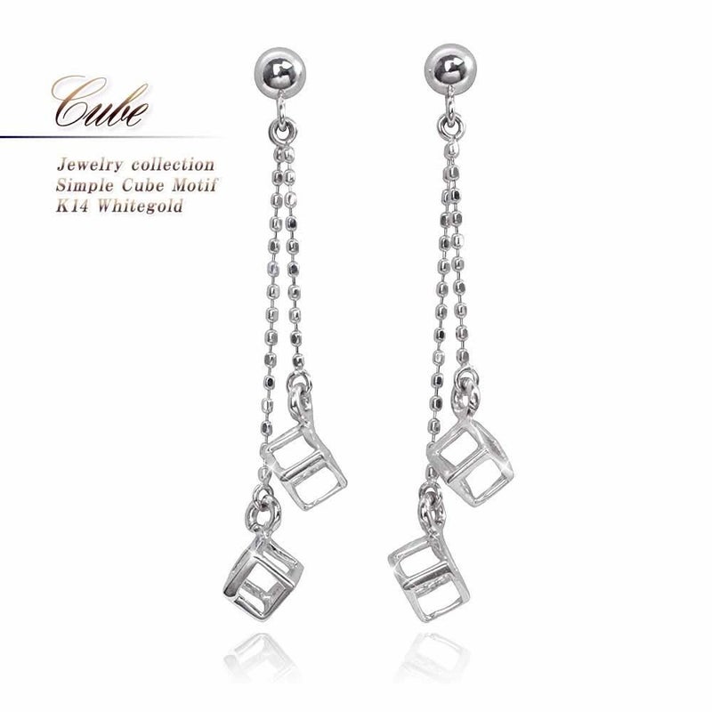 K14WG キューブ ロングピアス_01