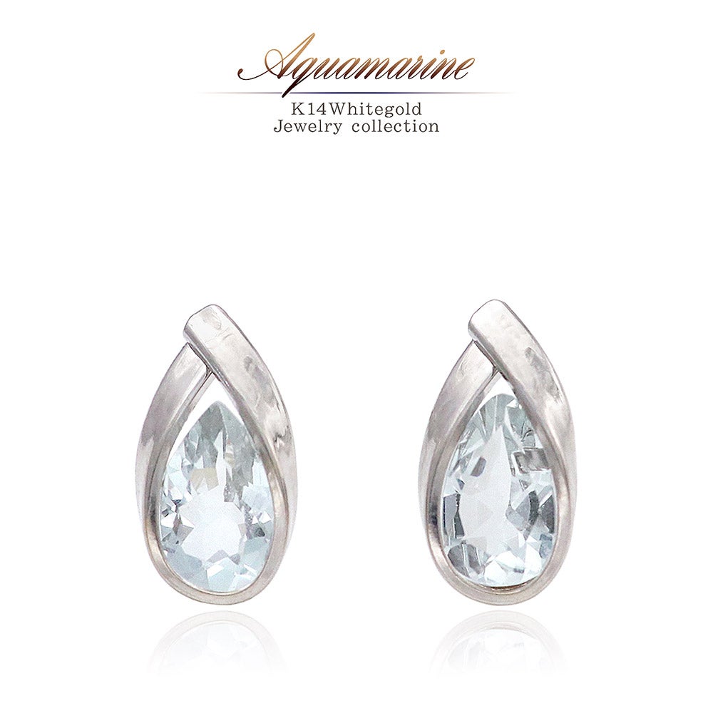 K14WG アクアマリン ティアドロップピアス_01