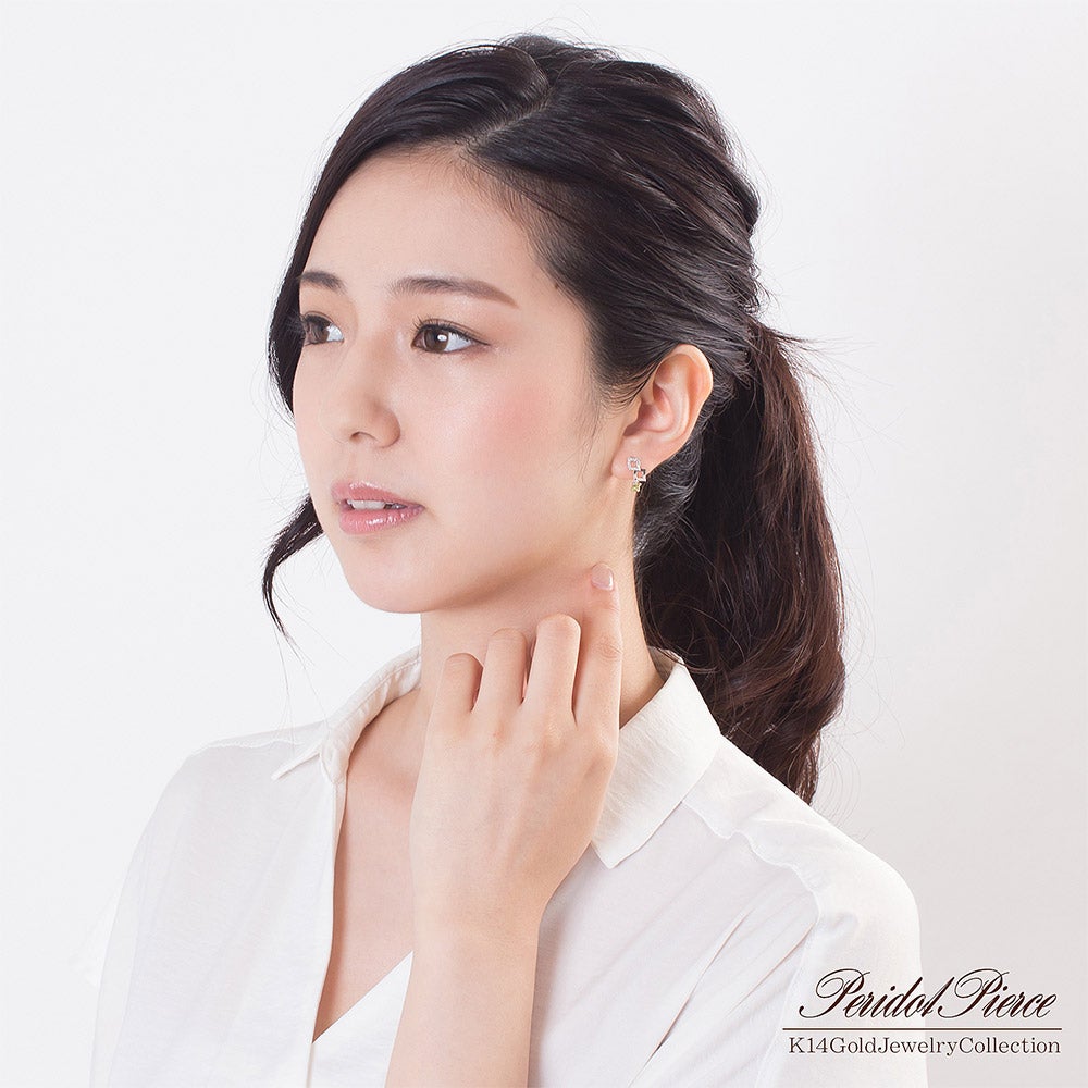 K14WG ペリドット ピアス_05
