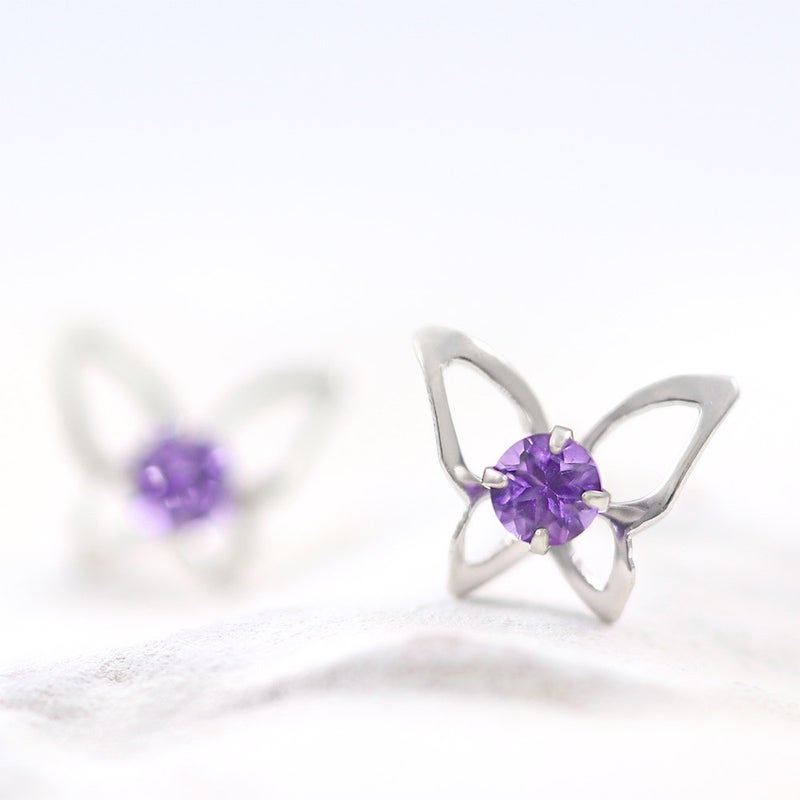 K14WG アメジスト バタフライ ピアス_03