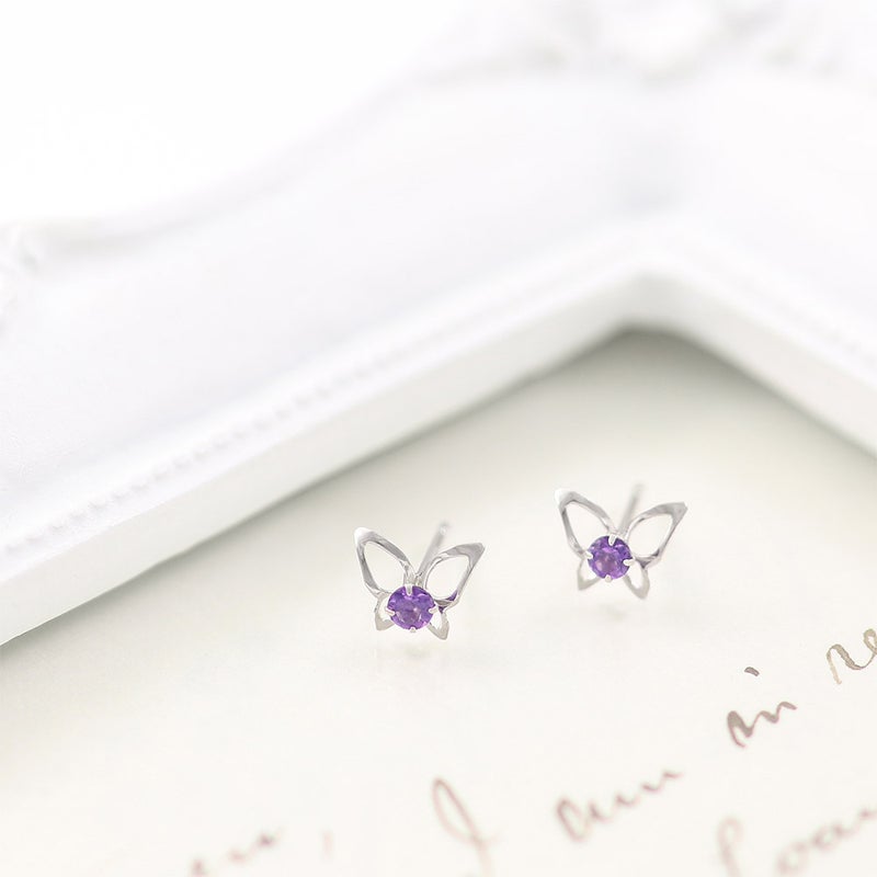 K14WG アメジスト バタフライ ピアス_04