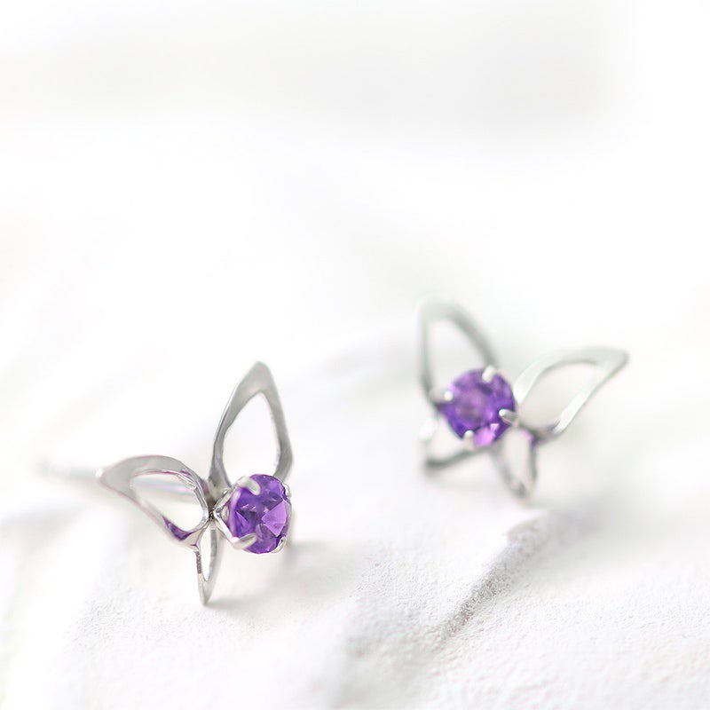 K14WG アメジスト バタフライ ピアス_09