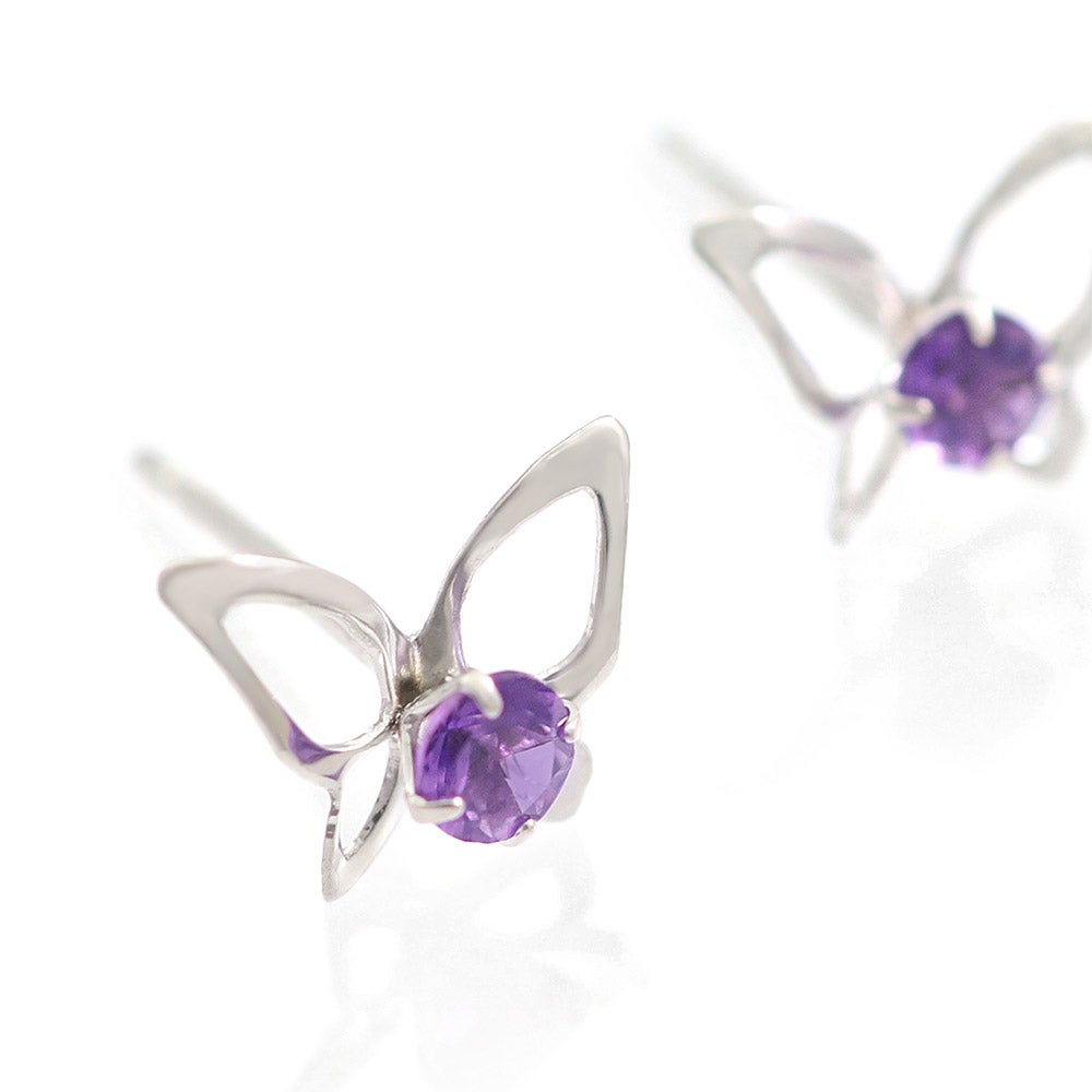 K14WG アメジスト バタフライ ピアス_10