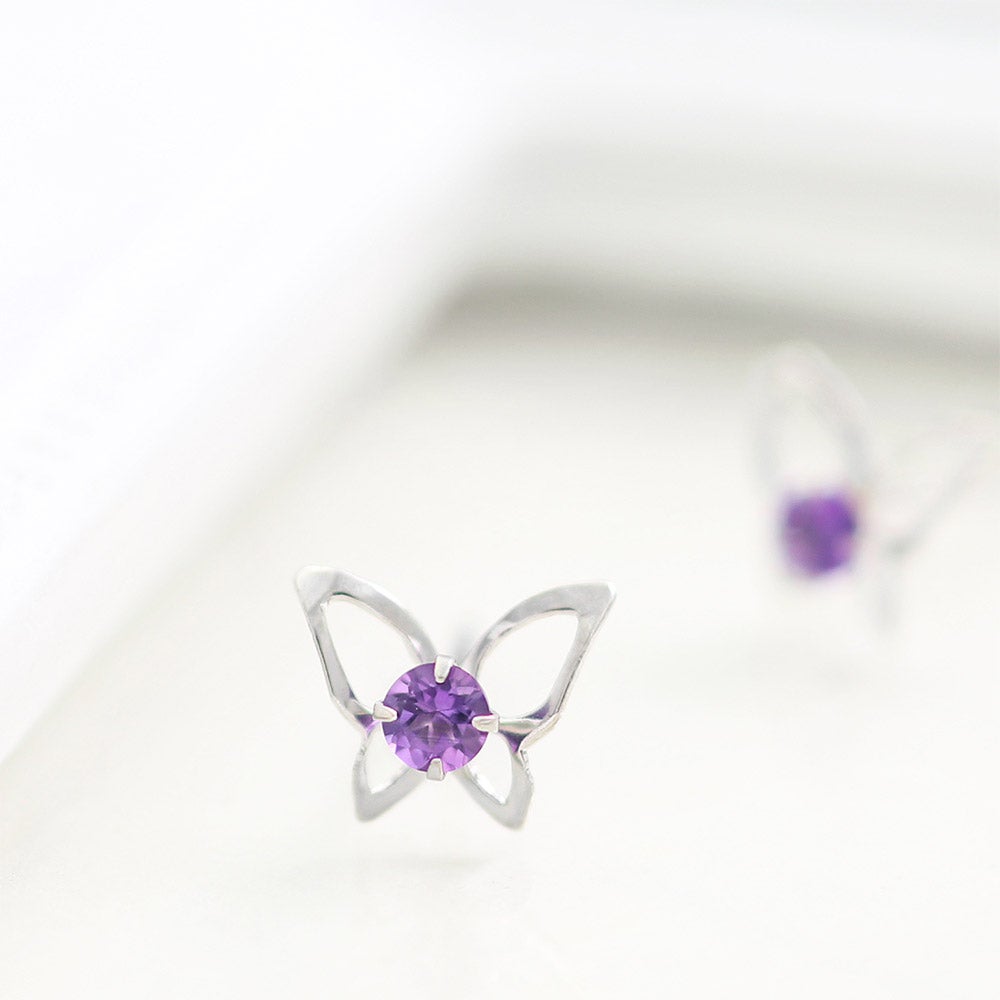 K14WG アメジスト バタフライ ピアス_11