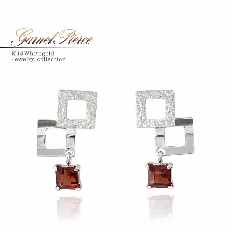 K14WG ガーネット ピアス_01