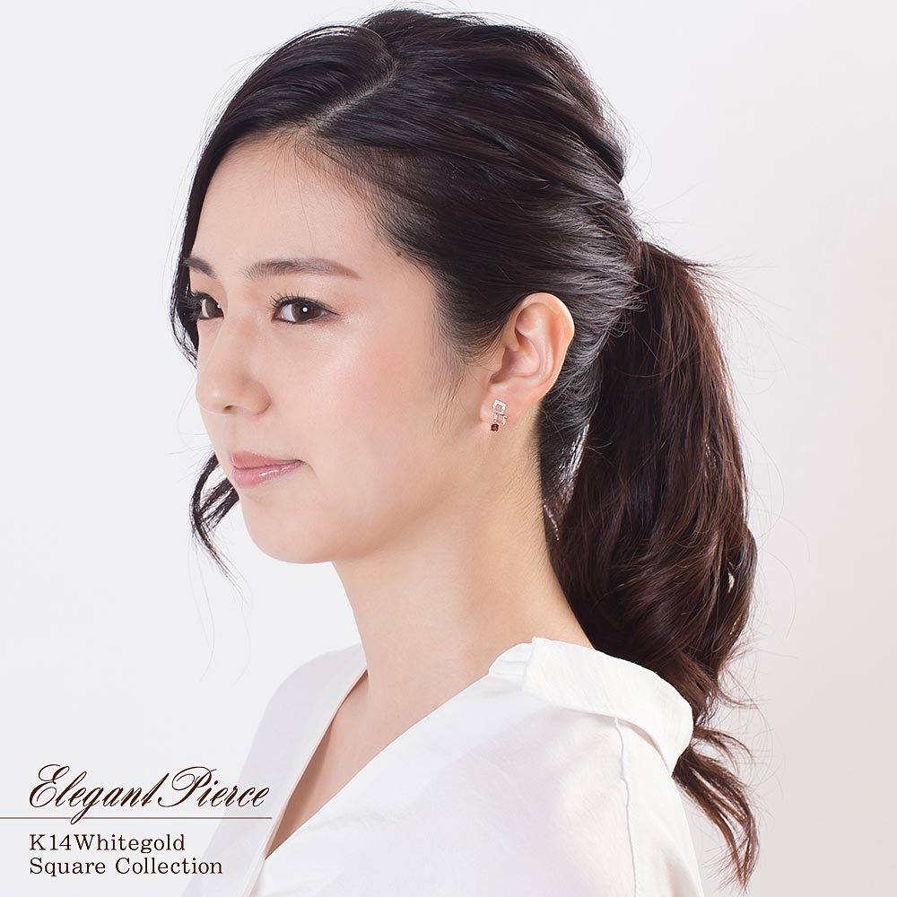 K14WG ガーネット ピアス_05