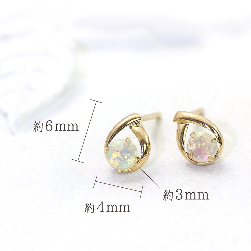 K18YG エチオピアオパール ピアス 10月誕生石_05