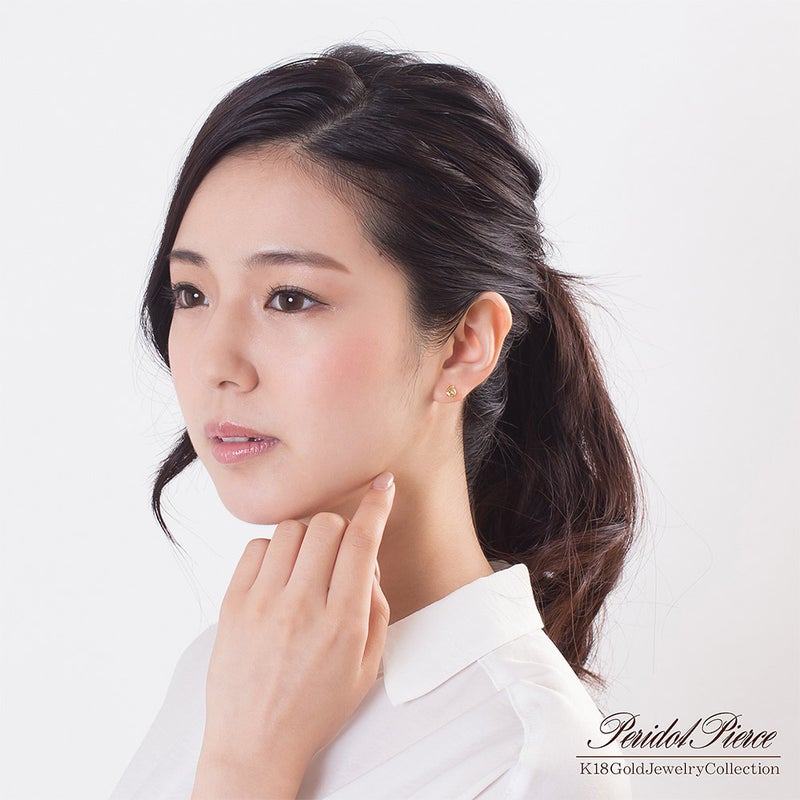 K18YG ペリドット ピアス_05