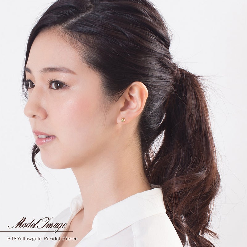 K18YG ペリドット ピアス_09