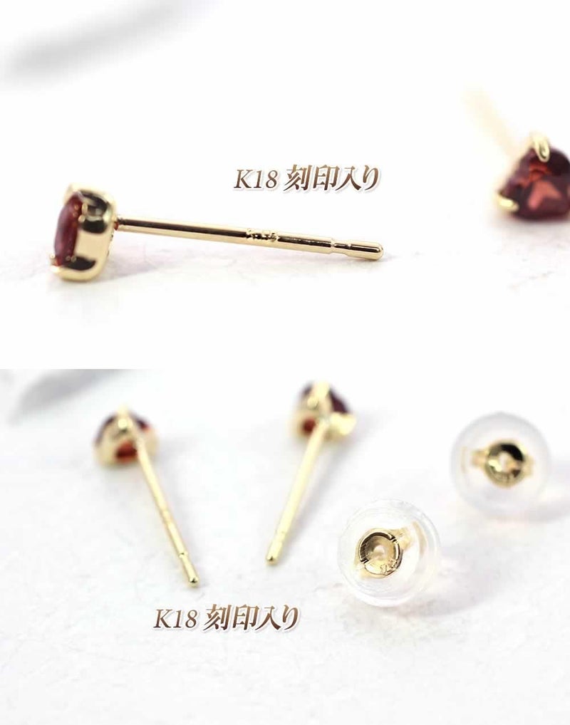 K18YG ガーネット ハートピアス_05