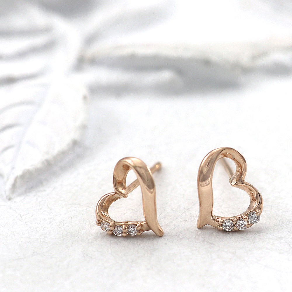 K18PG ダイヤモンド ハートピアス_09