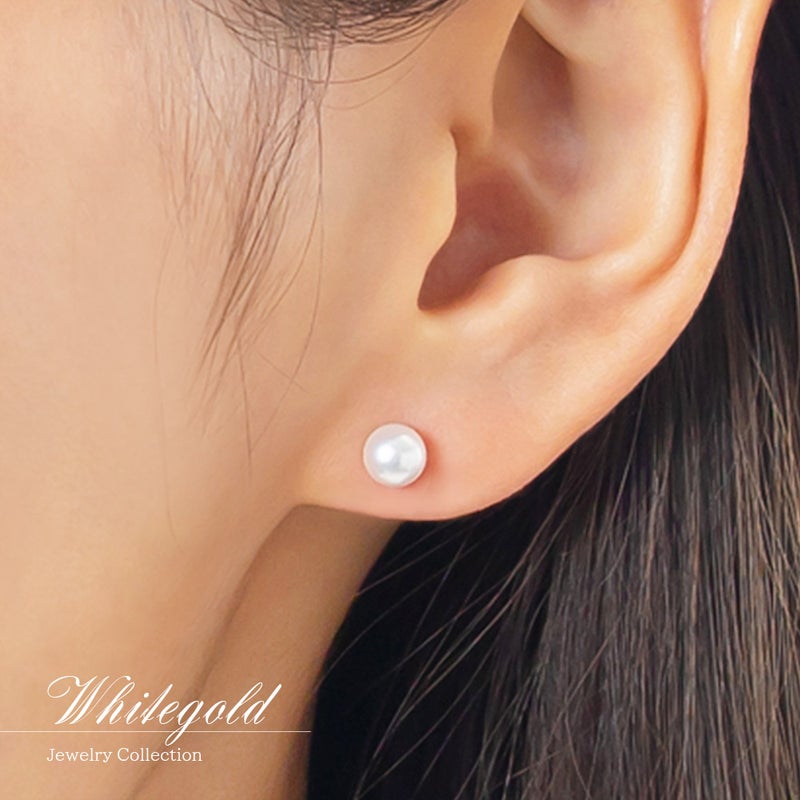 K18WG アコヤ真珠 約5mm ピアス_05