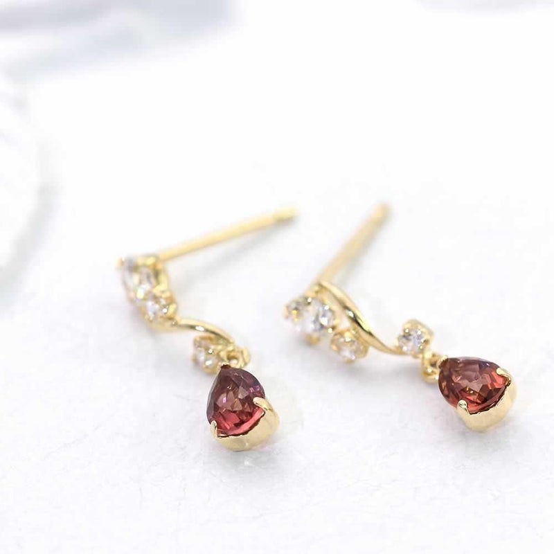 K18YG ガーネット ティアドロップピアス_02