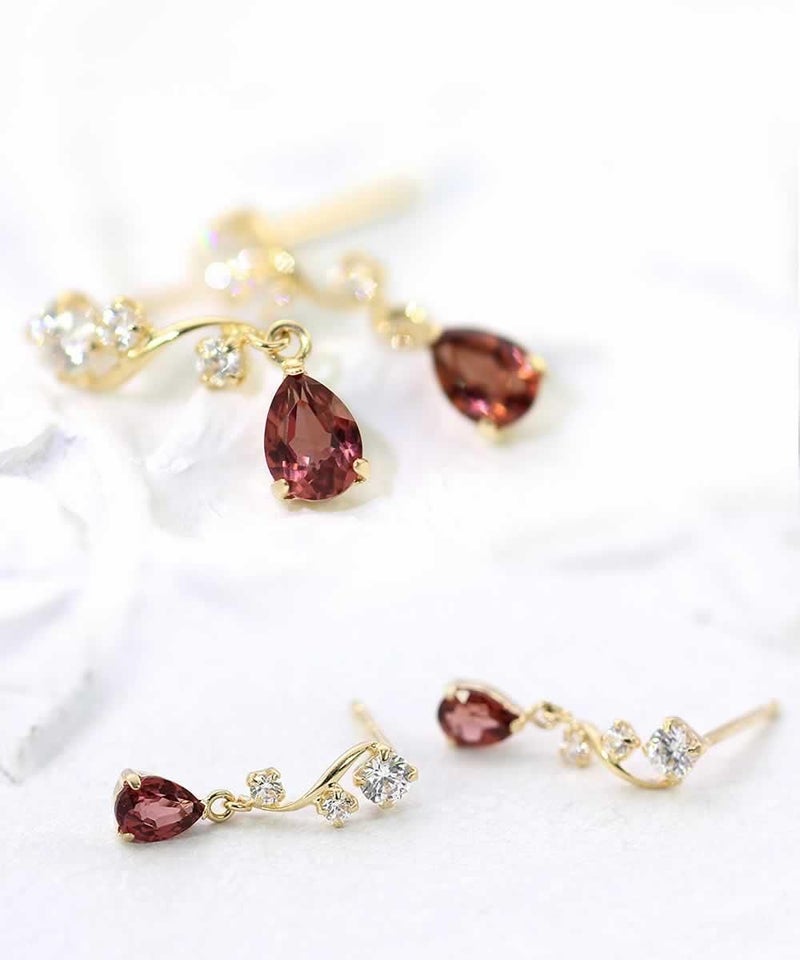 K18YG ガーネット ティアドロップピアス_03