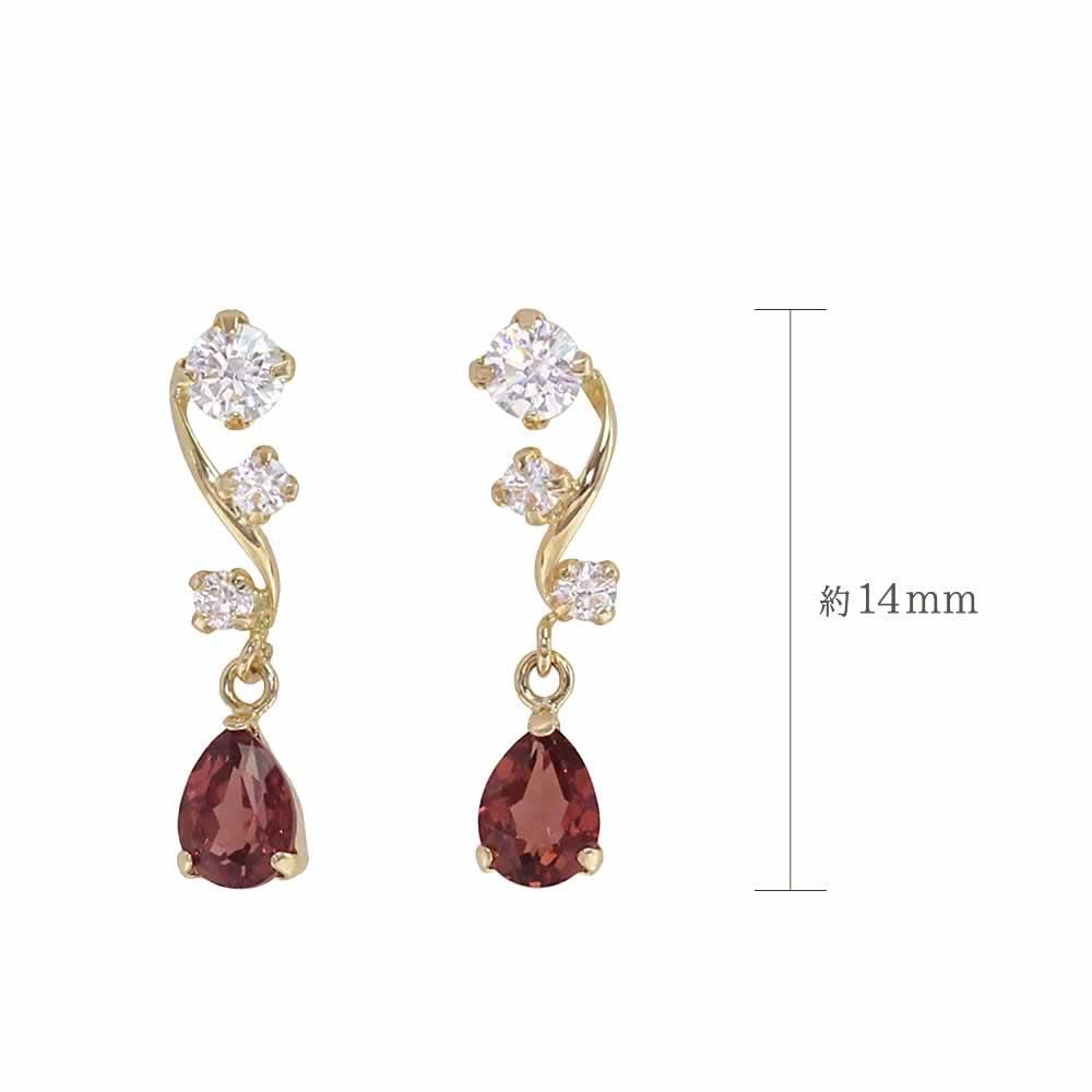 K18YG ガーネット ティアドロップピアス | Jewelry ROLA（ジュエリー