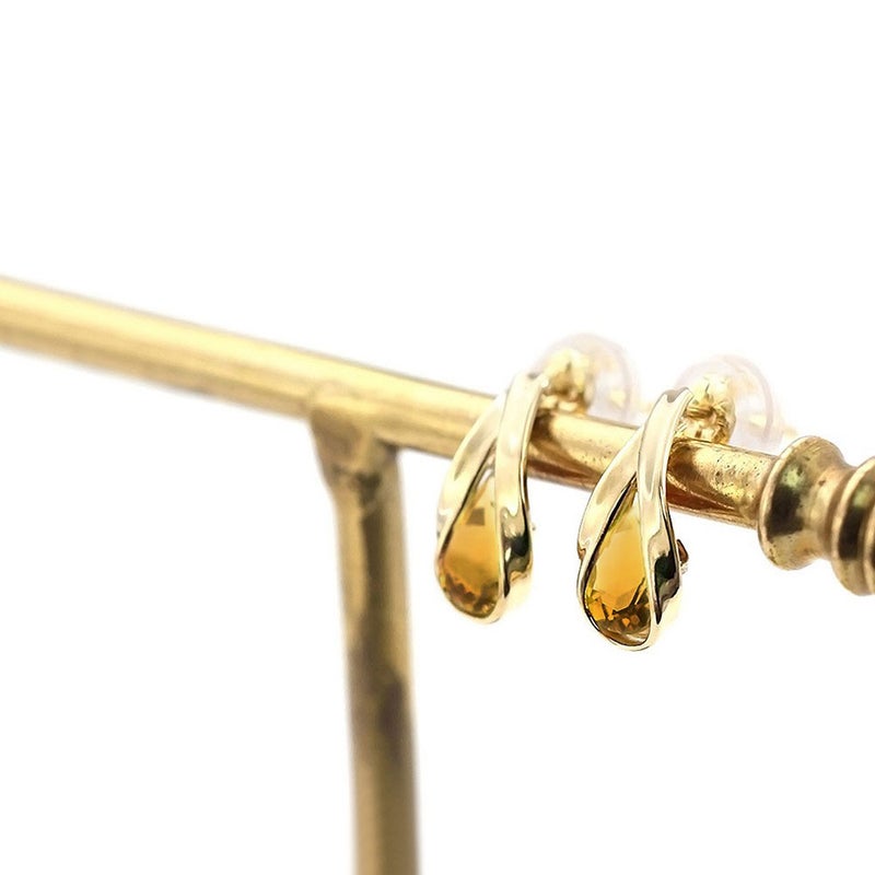 K18YG シトリン ティアドロップ ピアス 11月誕生石_02