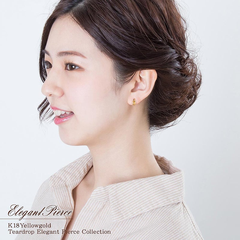 K18YG シトリン ティアドロップ ピアス 11月誕生石_04