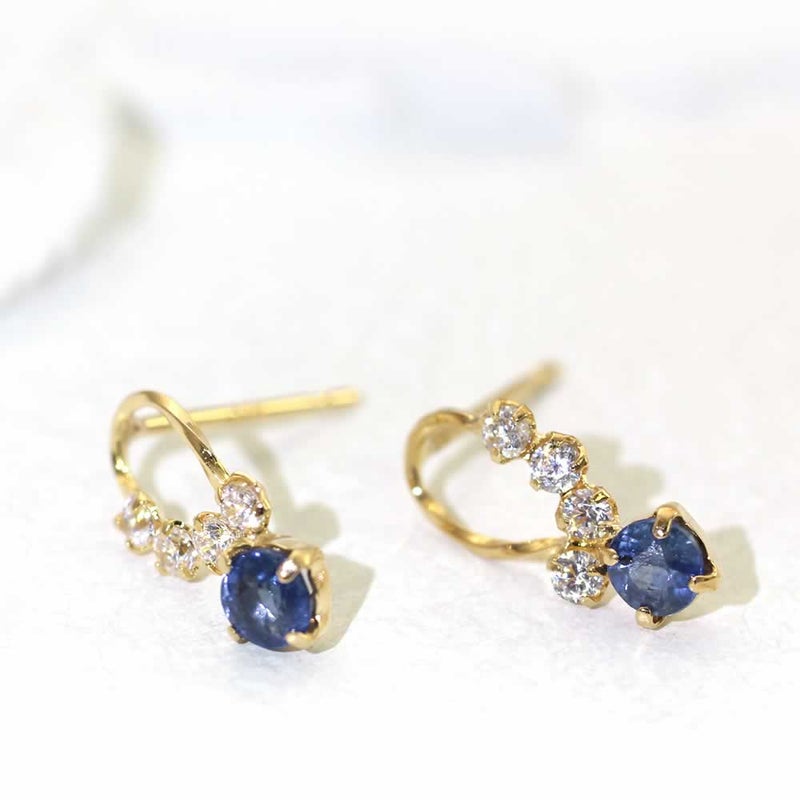 K18YG サファイア ピアス 9月の誕生石_03