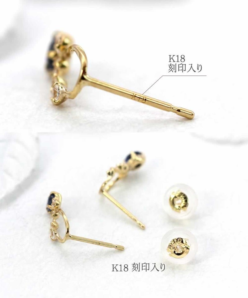 K18YG サファイア ピアス 9月の誕生石_05
