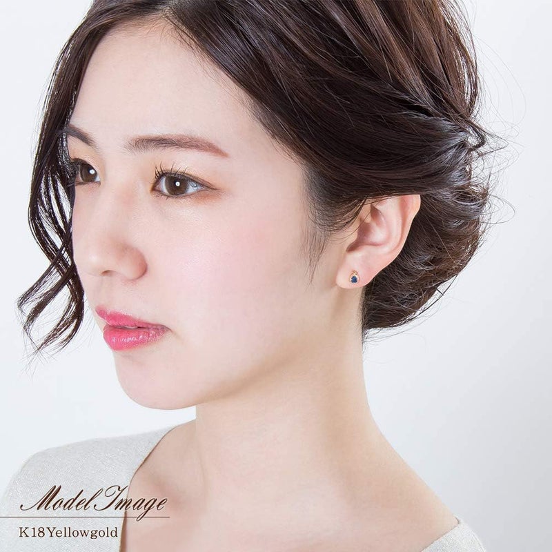 K18YG サファイア ティアドロップピアス 9月の誕生石_04