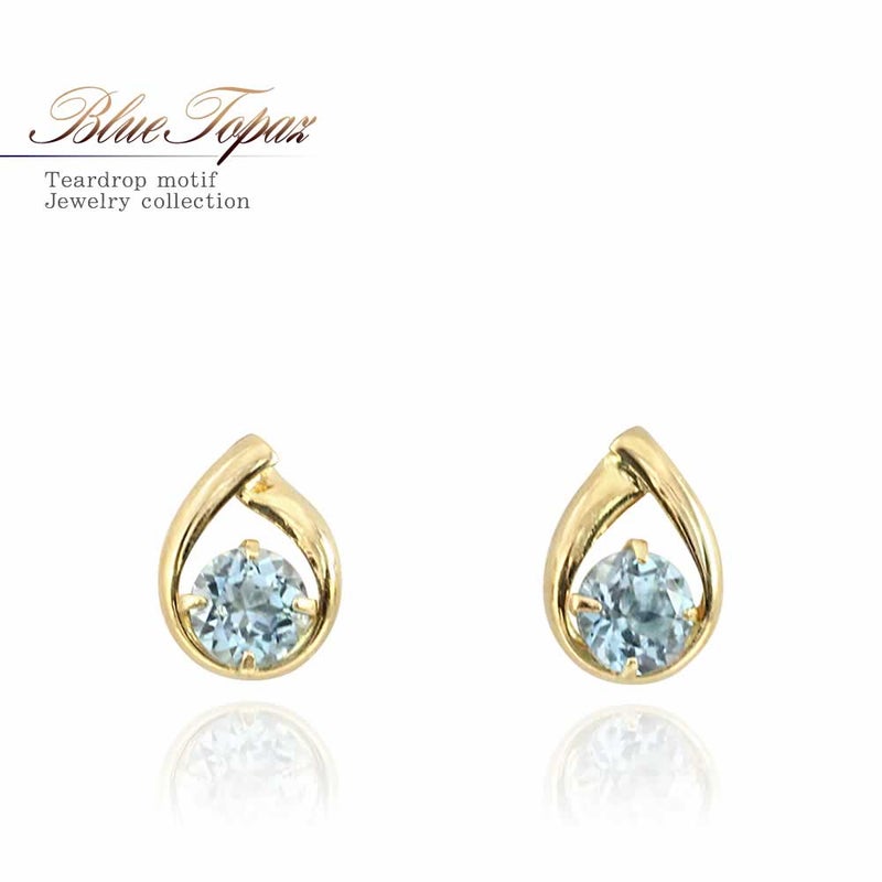 K18YG ブルートパーズ ピアス 11月の誕生石_01