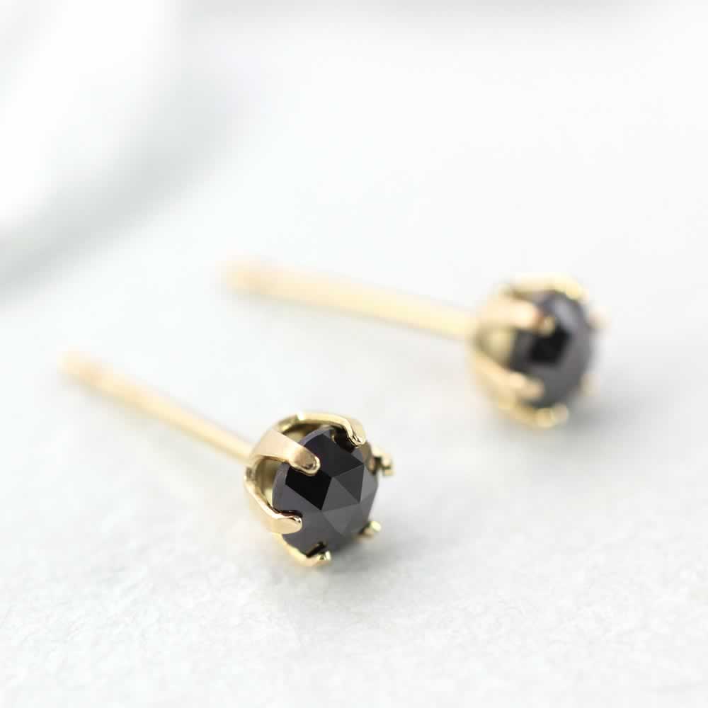 K18YG ブラックダイヤモンド ピアス_03