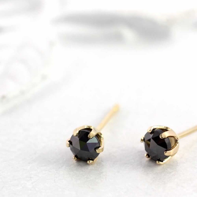 K18YG ブラックダイヤモンド ピアス_04