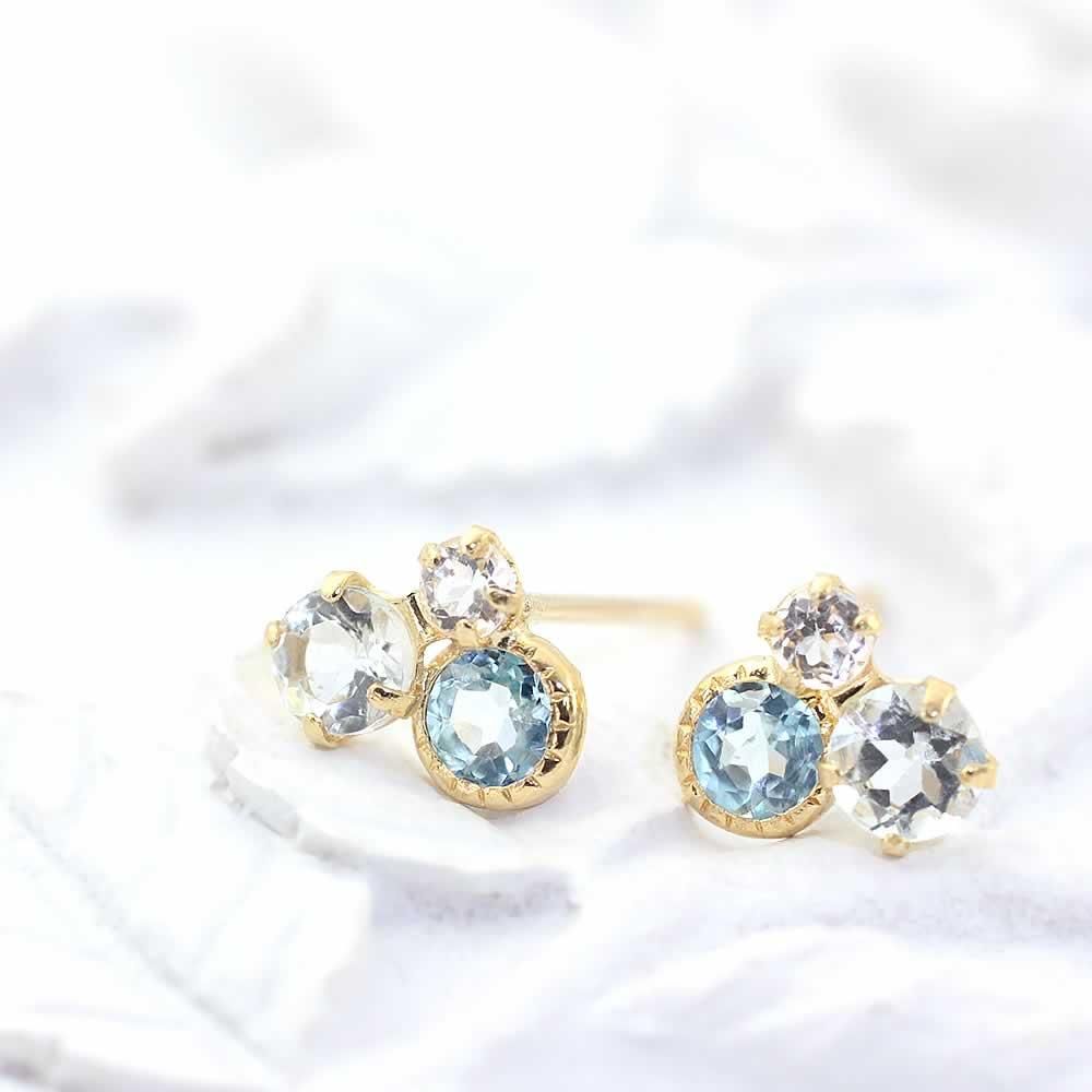 K18YG アクアマリン＆トパーズ ピアス  11月の誕生石_02