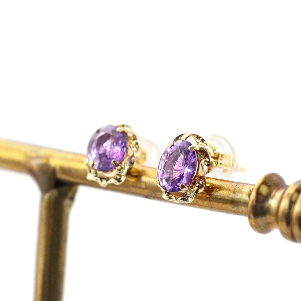 K18YG ヴァイオレットサファイア ピアス 9月誕生石_09
