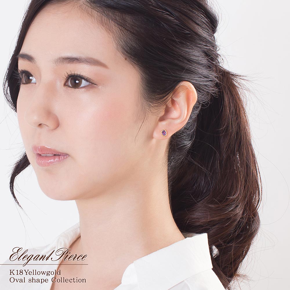K18YG ヴァイオレットサファイア ピアス 9月誕生石_10
