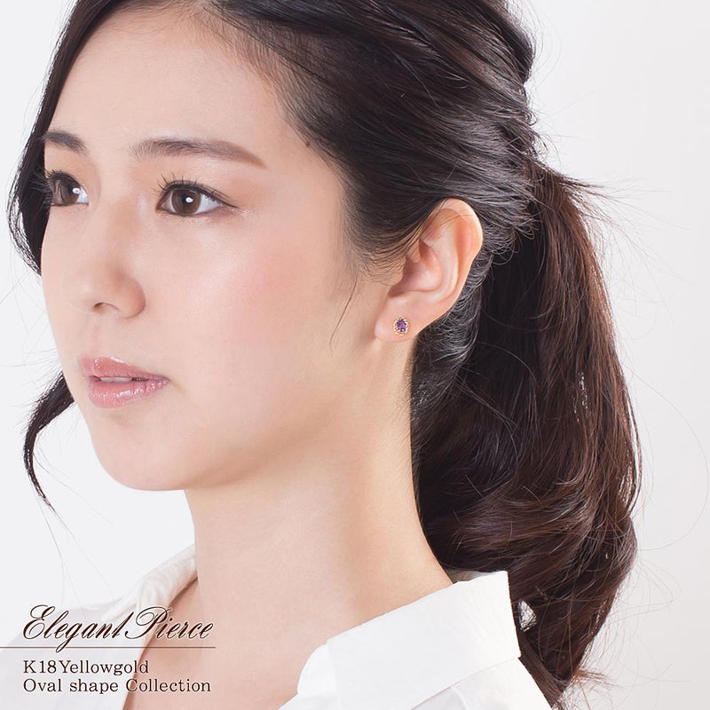 K18YG ヴァイオレットサファイア ピアス 9月誕生石_10